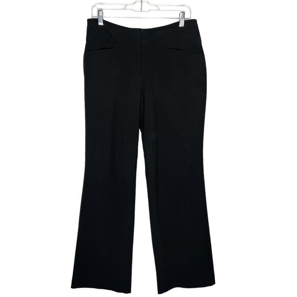 ELLE / black classic bootcut high rise career dress pants trousers / 8 SHORT - Picture 1 of 8
